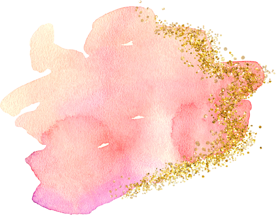 Watercolor Pink and Gold Glitter Splash
