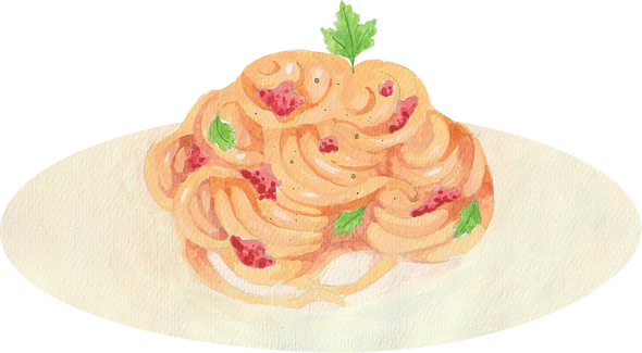 Watercolor Italian Food Carbonara