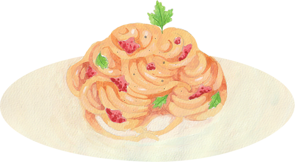 Watercolor Italian Food Carbonara