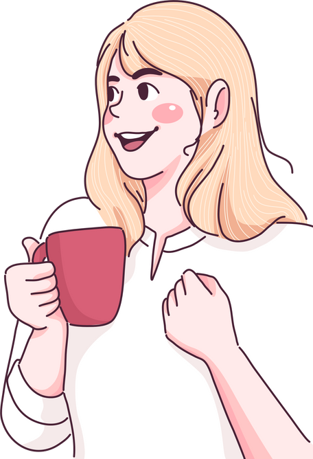 Woman with Coffee Illustration 