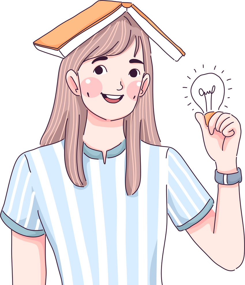 Woman with Knowledge Power Illustration